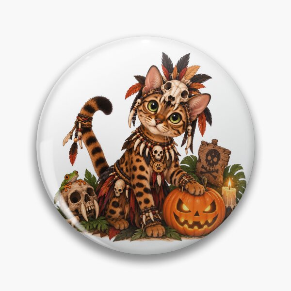 Item preview, Cute Bengal Cat Jungle Shaman Halloween designed and sold by NoExcusesTraveller .