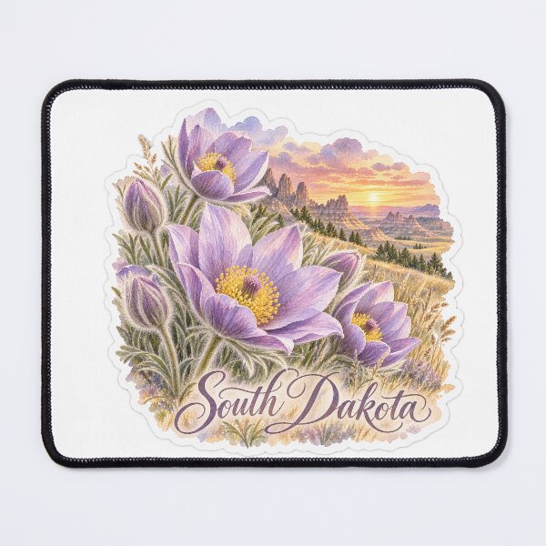 Item preview, South Dakota Pasque Flowers Badlands Sunset designed and sold by Whimspired By Paxx.