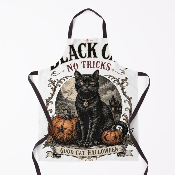 Item preview, BLACK CAT, NO TRICKS Good Cat Halloween Halloween Gothic Engraving designed and sold by BernoNickel.