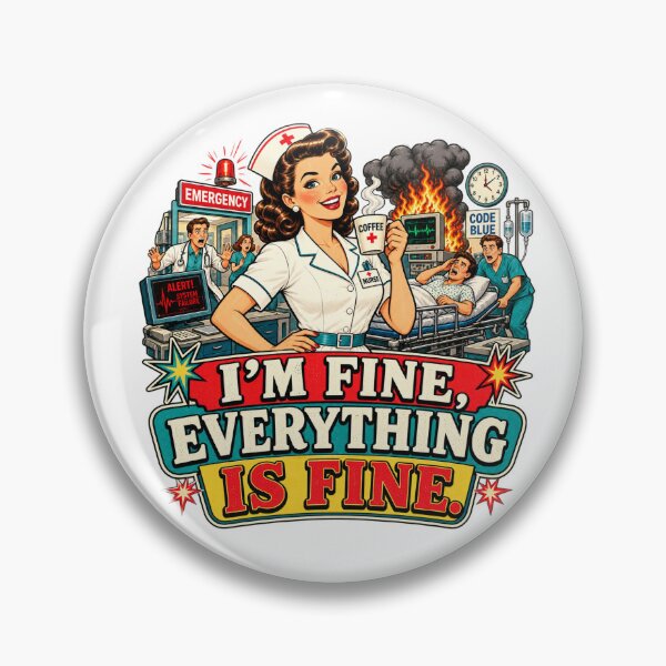 Item preview, I'm fine, everything is fine nurse shirt designed and sold by HEXANDGLOSS.