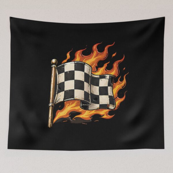 Item preview, Flaming Checkered Flag Racing Motorsport Speed designed and sold by Jt41.