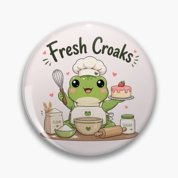 Item preview, Cute Frog Baker Fresh Croaks – Kawaii Bakery Frog Baking Lover Design designed and sold by Sanika arts .