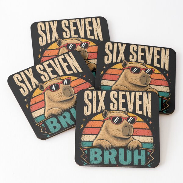 Item preview, Six Seven Bruh Capybara Animal Lover Funny Meme designed and sold by SkeletonsDanger.