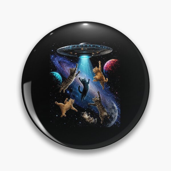 Item preview, Funny Cats Abducted by UFO Space Adventure Galaxy Graphic designed and sold by MiALopezArt.