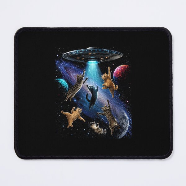 Item preview, Funny Cats Abducted by UFO Space Adventure Galaxy Graphic designed and sold by MiALopezArt.
