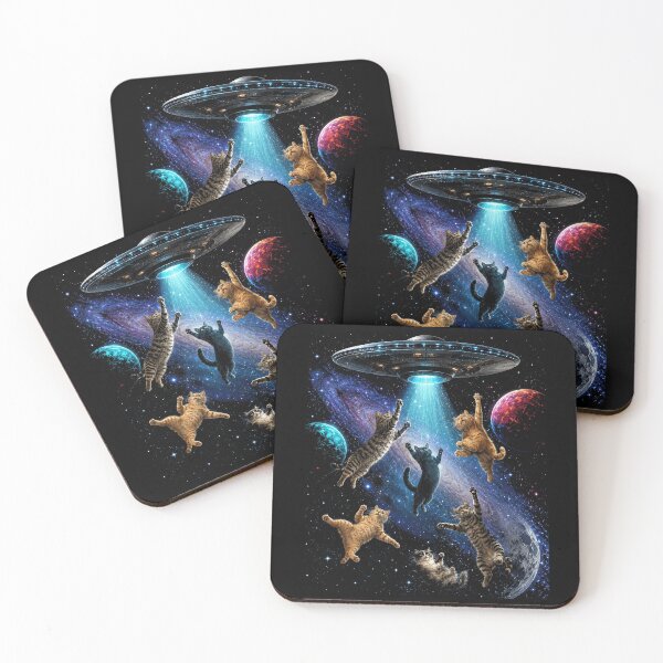 Item preview, Funny Cats Abducted by UFO Space Adventure Galaxy Graphic designed and sold by MiALopezArt.