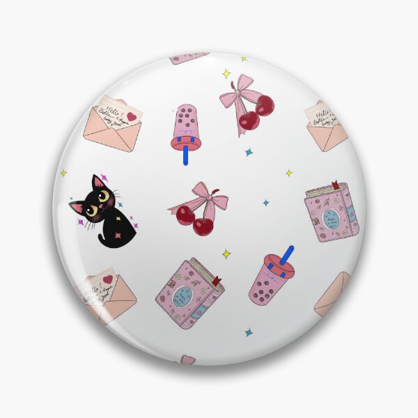 Item preview, Black Cat and Cherries Cute Coquette Seamless Pattern designed and sold by Manyart13031992.
