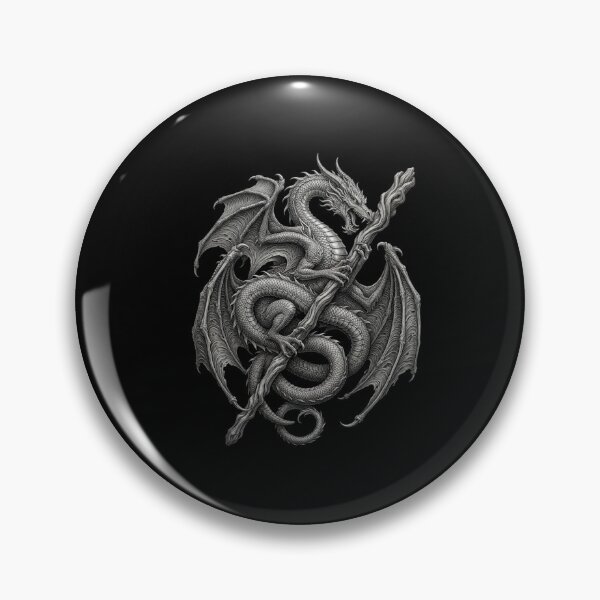 Item preview, Monochrome Dragon Wrapped Around Staff Dark Fantasy Design designed and sold by Ostericaimusa.