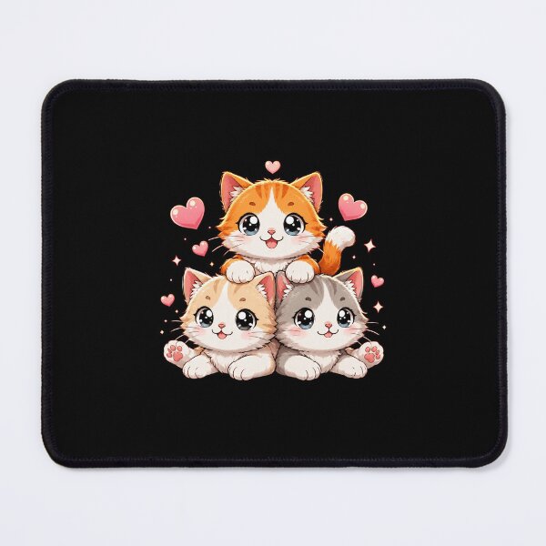 Item preview, Adorable Kawaii Kitten Stack with Hearts Cute Cat Lover Gift designed and sold by MiALopezArt.