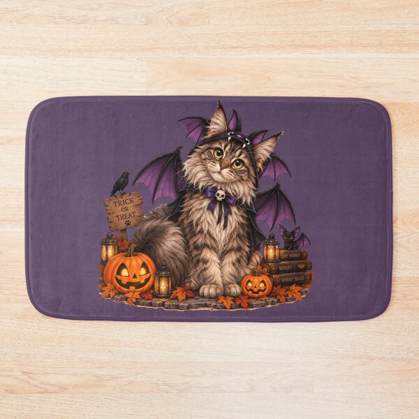 Item preview, Cute Maine Coon Cat Vampire Halloween designed and sold by NoExcusesTraveller .