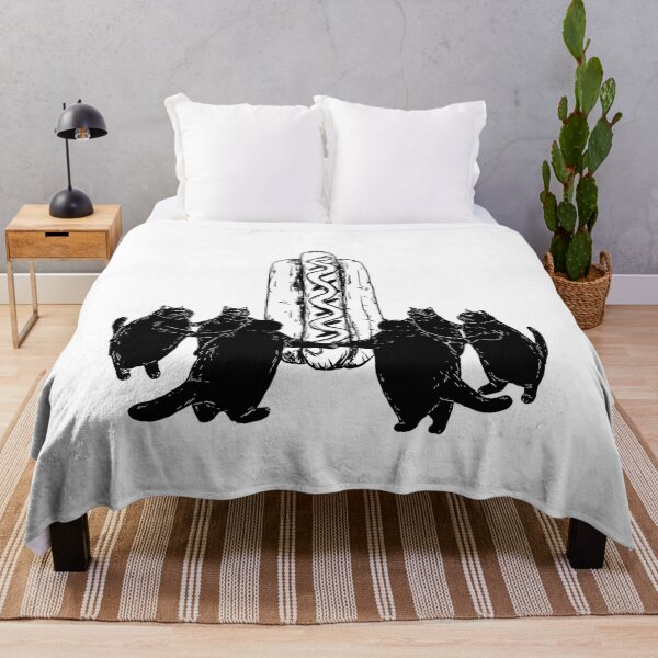 Item preview, Another Day in Paradise Black Cats Hot Dog Surreal Vintage Graphic designed and sold by TheCozyCarrier.