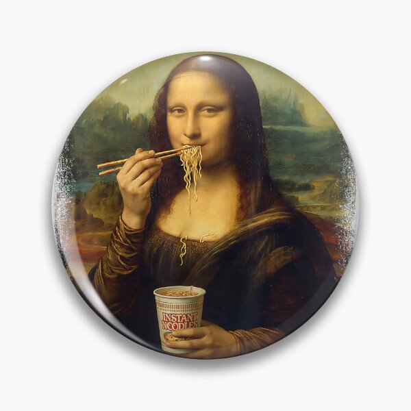 Item preview, Japanese Noodles Art Teacher Funny Mona Lisa Eating Ramen T-Shirt designed and sold by Magoya Store ⭐⭐⭐⭐⭐.