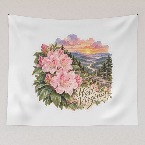 Item preview, West Virginia Rhododendrons Appalachian River designed and sold by Whimspired By Paxx.