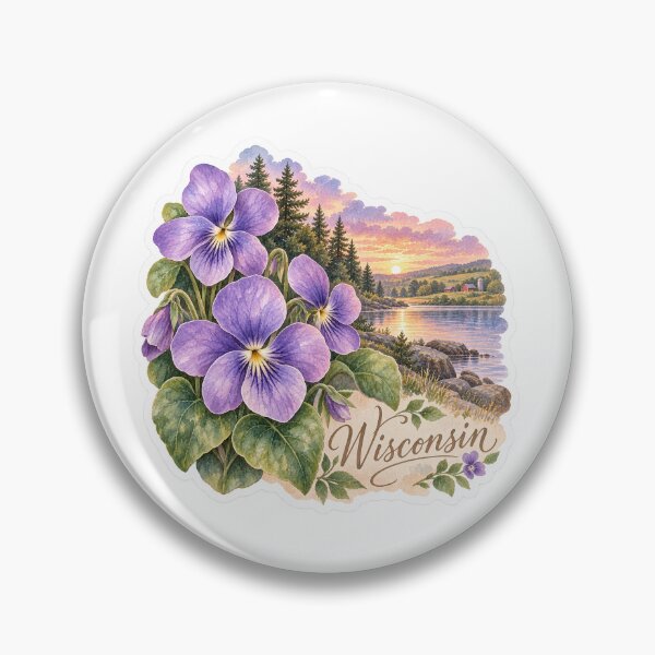 Item preview, Wisconsin Wood Violets Northwoods Lake designed and sold by Whimspired By Paxx.