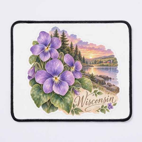 Item preview, Wisconsin Wood Violets Northwoods Lake designed and sold by Whimspired By Paxx.