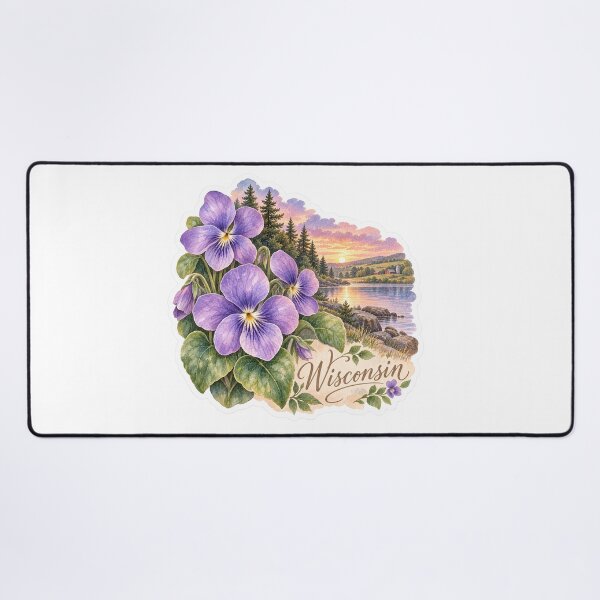 Item preview, Wisconsin Wood Violets Northwoods Lake designed and sold by Whimspired By Paxx.
