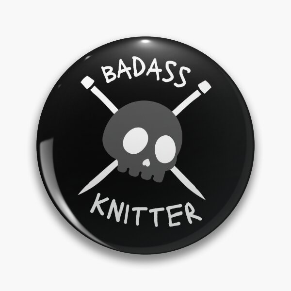 Item preview, Knitter design Skull with knitting needle "crossbones" ~ BADASS KNITTER  designed and sold by OmStudioz .