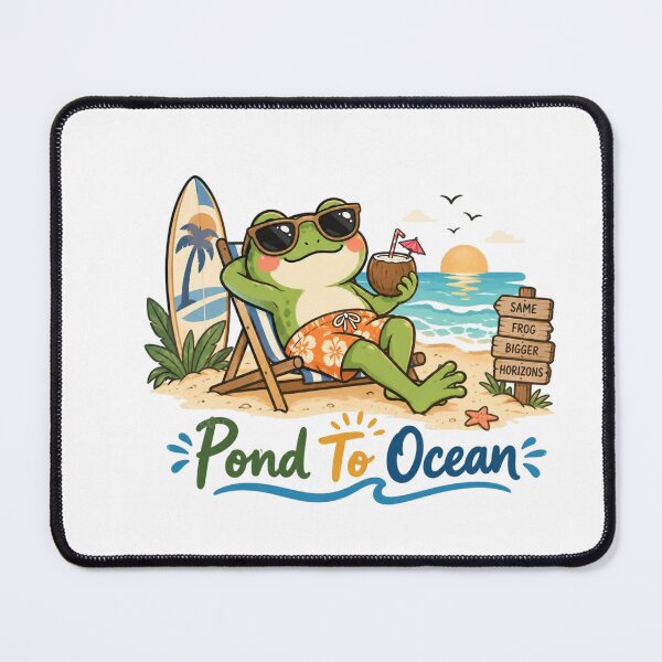 Item preview, Pond To Ocean Frog Beach Adventure – Cute Tropical Frog Summer Design designed and sold by Sanika arts .