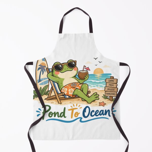 Item preview, Pond To Ocean Frog Beach Adventure – Cute Tropical Frog Summer Design designed and sold by Sanika arts .