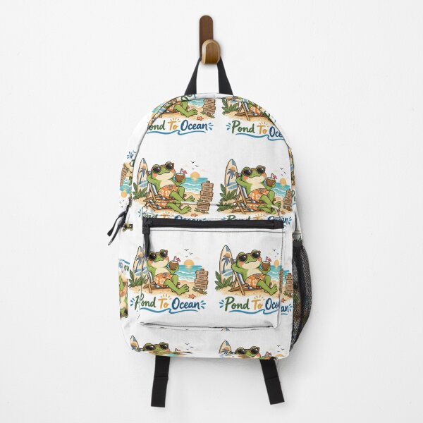 Item preview, Pond To Ocean Frog Beach Adventure – Cute Tropical Frog Summer Design designed and sold by Sanika arts .