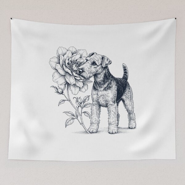 Item preview, Airedale Terrier Smell Flower Dog Lover designed and sold by dian-rody-crest.