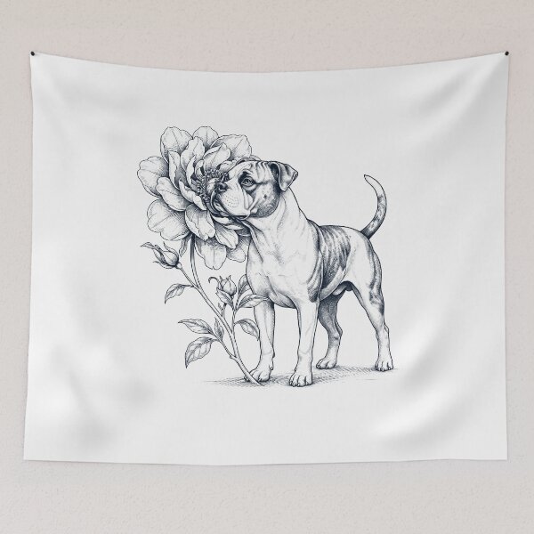 Item preview, American Bulldog Smell Flower Dog Lover designed and sold by dian-rody-crest.