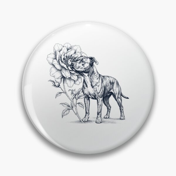 Item preview, American Pit Bull Terrier Smell Flower Dog Lover designed and sold by dian-rody-crest.