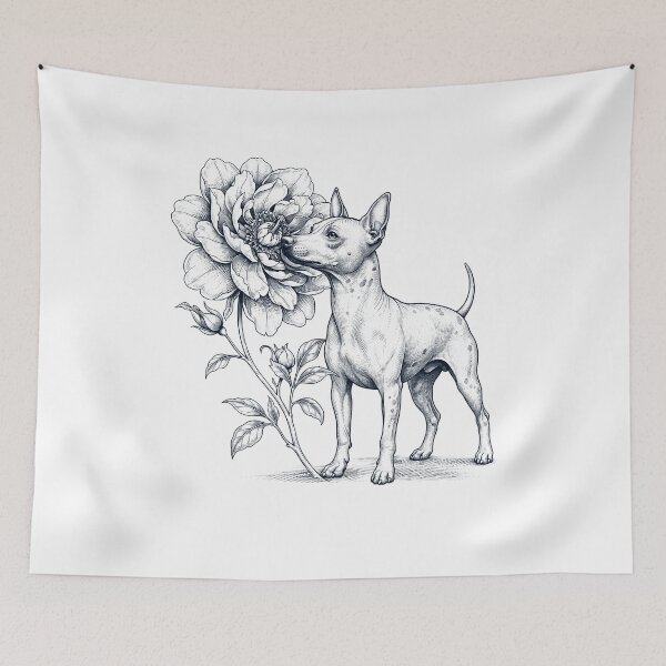 Item preview, Amante de los perros que huelen a flores del American Hairless Terrier designed and sold by dian-rody-crest.