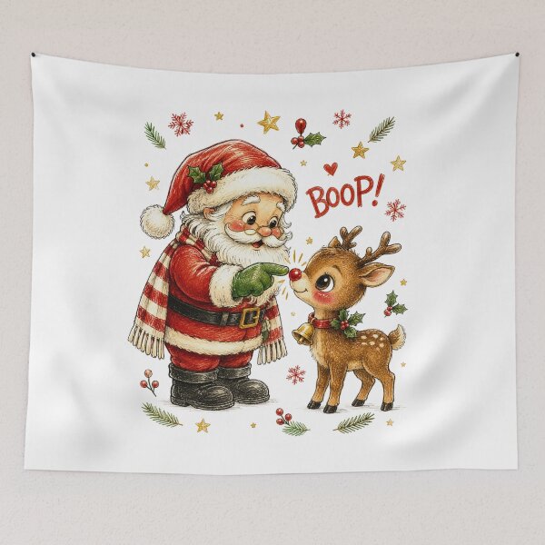 Item preview, Cute Santa And Reindeer Christmas Boop Holiday  designed and sold by DYAFLK.
