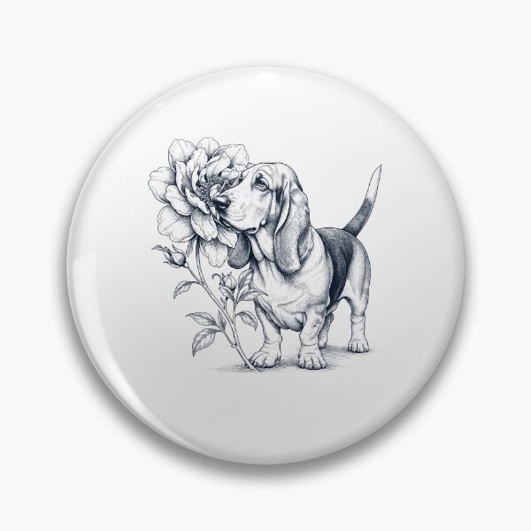 Item preview, Basset Hound Smell Flower Dog Lover designed and sold by dian-rody-crest.