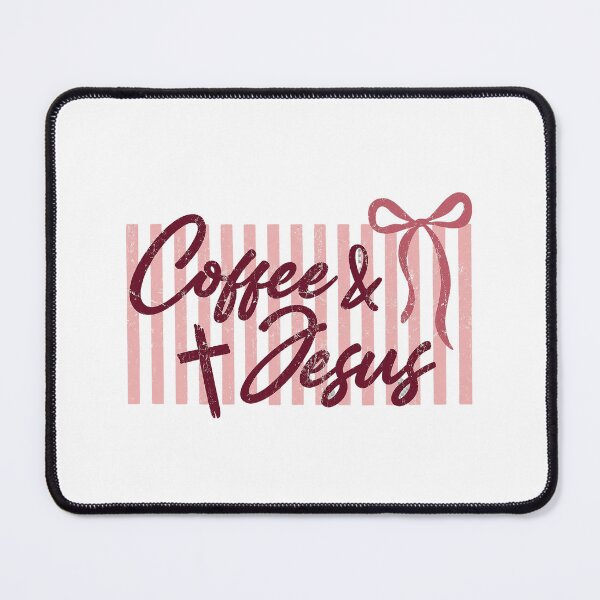 Item preview, Coffee And Jesus Coquette Bow Pink Vintage Stripes Graphic designed and sold by Derekquie.