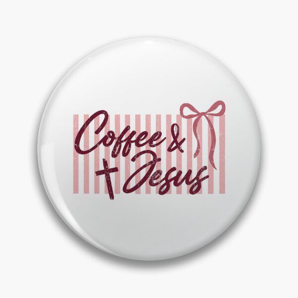 Item preview, Coffee And Jesus Coquette Bow Pink Vintage Stripes Graphic designed and sold by Derekquie.
