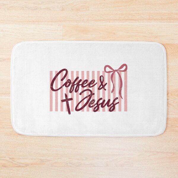 Item preview, Coffee And Jesus Coquette Bow Pink Vintage Stripes Graphic designed and sold by Derekquie.