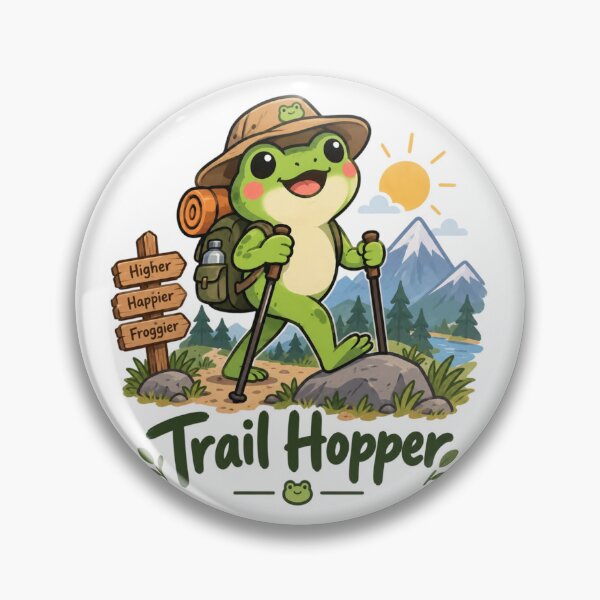 Item preview, Cute Frog Hiking Hiker – Funny Frog Outdoor Adventure, Mountain Trail, Camping & Nature Lover Gift – Trail Hopper designed and sold by Sanika arts .