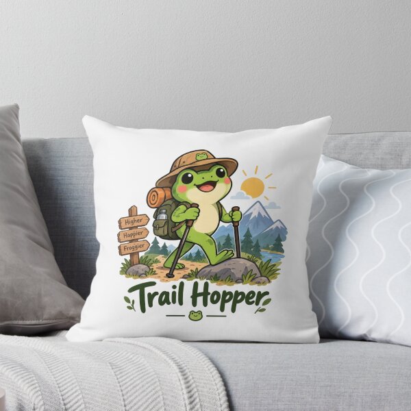 Item preview, Cute Frog Hiking Hiker – Funny Frog Outdoor Adventure, Mountain Trail, Camping & Nature Lover Gift – Trail Hopper designed and sold by Sanika arts .