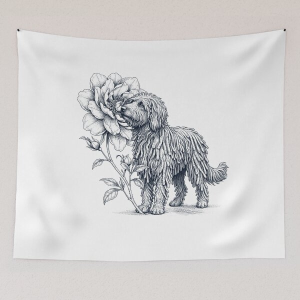 Item preview, Bergamasco Shepherd Smell Flower Dog Lover designed and sold by dian-rody-crest.