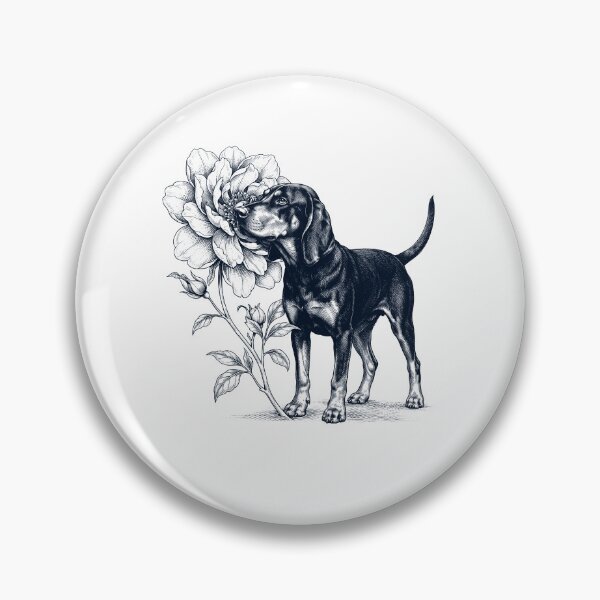 Item preview, Black and Tan Coonhound Smell Flower Dog Lover designed and sold by dian-rody-crest.