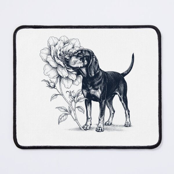 Item preview, Black and Tan Coonhound Smell Flower Dog Lover designed and sold by dian-rody-crest.