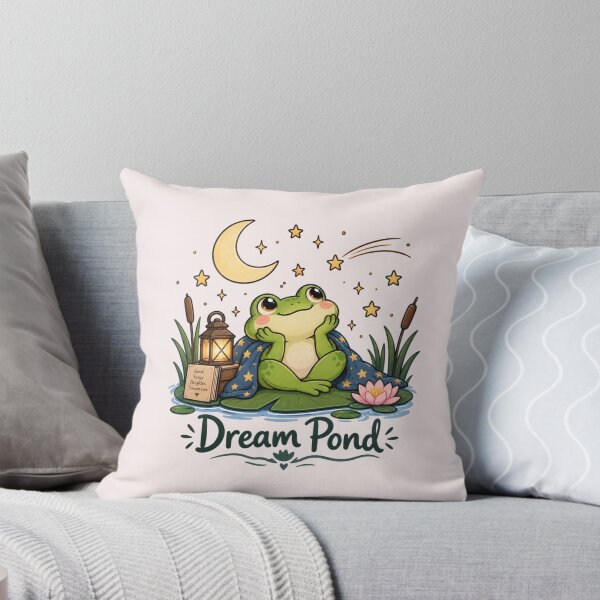 Item preview, Cute Frog Under Stars Dream Pond – Kawaii Frog, Moon & Stars Cottagecore Design designed and sold by Sanika arts .
