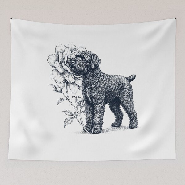 Item preview, Amante de los perros que huelen a flores de terrier ruso negro designed and sold by dian-rody-crest.