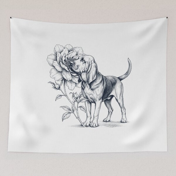 Item preview, Bloodhound Smell Flower Dog Lover designed and sold by dian-rody-crest.