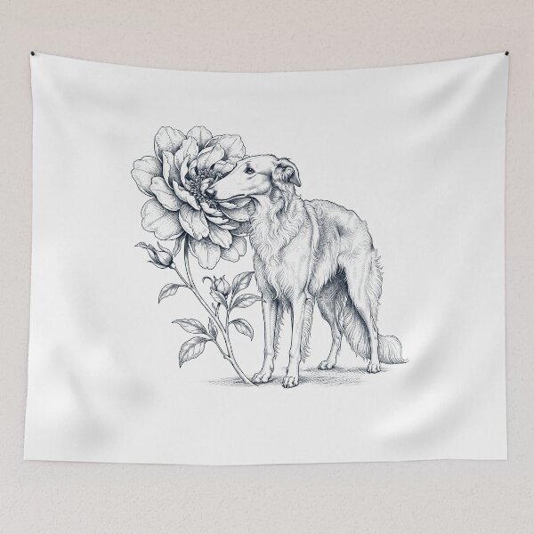 Item preview, Borzoi Smell Flower Dog Lover designed and sold by dian-rody-crest.