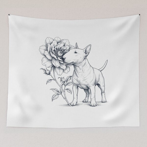 Item preview, Bull Terrier Smell Flower Dog Lover designed and sold by dian-rody-crest.