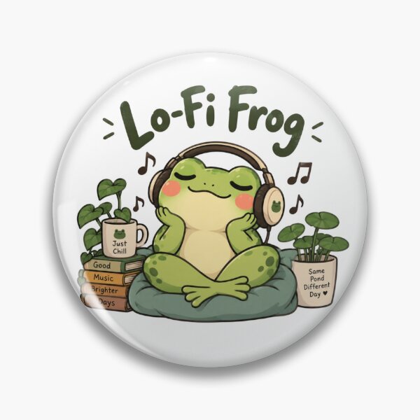 Item preview, Cute Lo-Fi Frog with Headphones – Chill Music Frog Aesthetic designed and sold by Sanika arts .