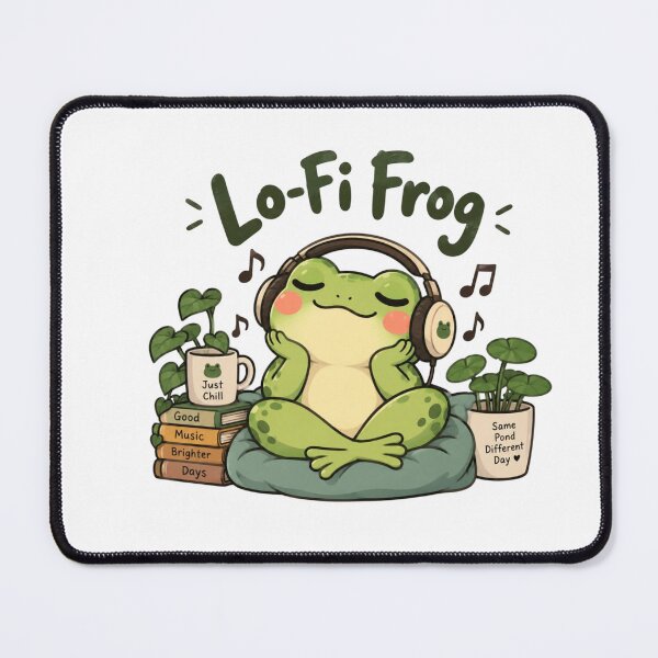 Item preview, Cute Lo-Fi Frog with Headphones – Chill Music Frog Aesthetic designed and sold by Sanika arts .