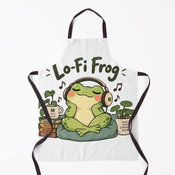 Item preview, Cute Lo-Fi Frog with Headphones – Chill Music Frog Aesthetic designed and sold by Sanika arts .