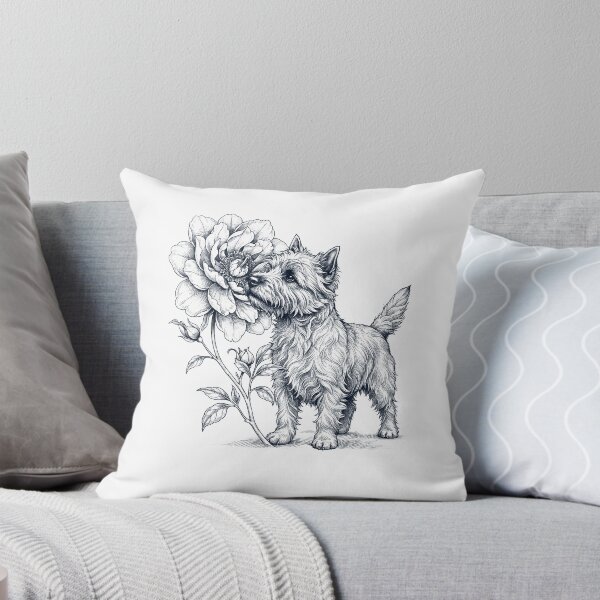 Aperçu de l'œuvre Amoureux des chiens Cairn Terrier et des fleurs créée et vendue par dian-rody-crest.