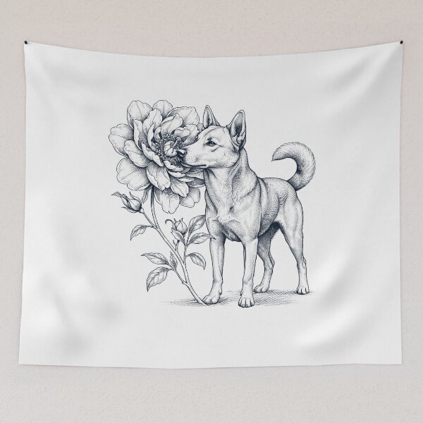 Item preview, Canaan Dog Smell Flower Dog Lover designed and sold by dian-rody-crest.