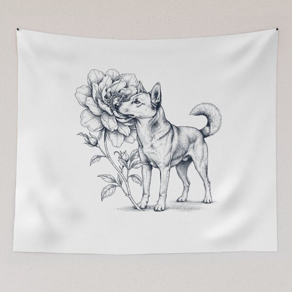Item preview, Carolina Dog Smell Flower Dog Lover designed and sold by dian-rody-crest.