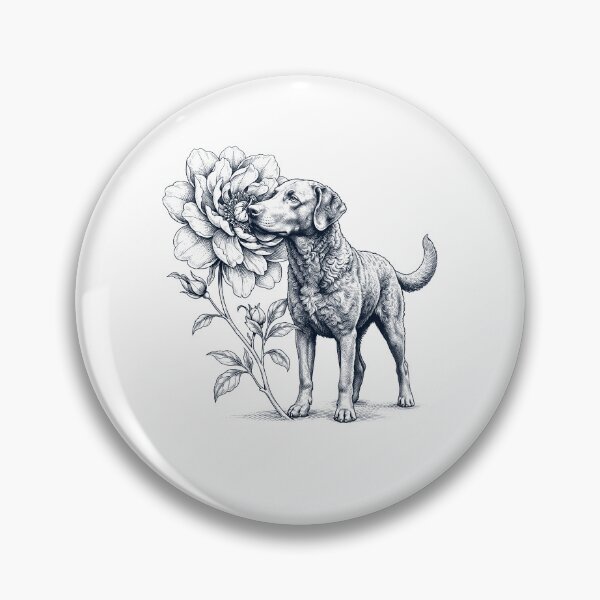 Item preview, Chesapeake Bay Retriever Smell Flower Dog Lover designed and sold by dian-rody-crest.